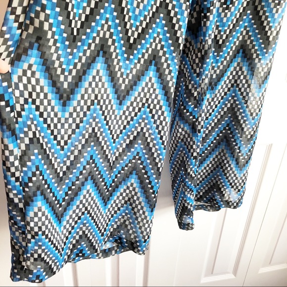 Dots 1X Checkered Chevron Wide Leg Palazzo Pants - Picture 6 of 16